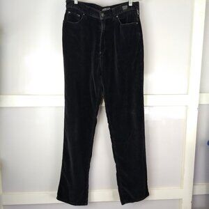 Versace Medusa Jeans Couture Black Velvet Velour Pants 30x31 Designer Luxury
